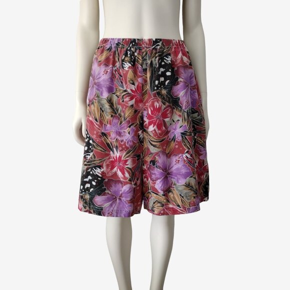 Vintage 80s/90s Unisex Hawaiian Floral High Waisted Lightweight Shorts